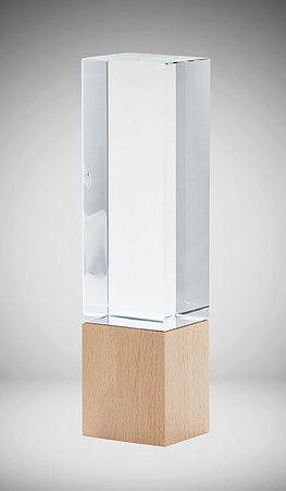 1290B crystal and timber (beech) rectangular prism $105.00