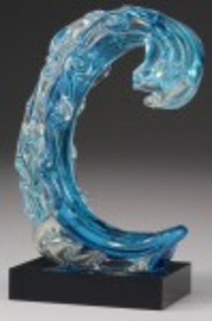 AG202 Glass art green wave 240mm with gift box. $185.00