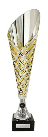 C21-6315 Silver and gold metal cup on marble base $59.00