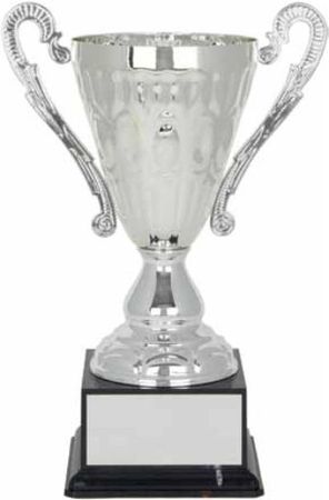 CBT076 silver metal cup on black base (500mm) $110.00 (6 sizes available)
