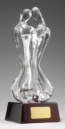 GW923 glass abstract on piano finish base $198.00