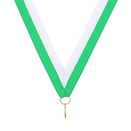 RY45 green white ribbon for medals $0.50