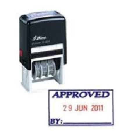 Shiny 404 self inking dater with 'Approved By' $35.00