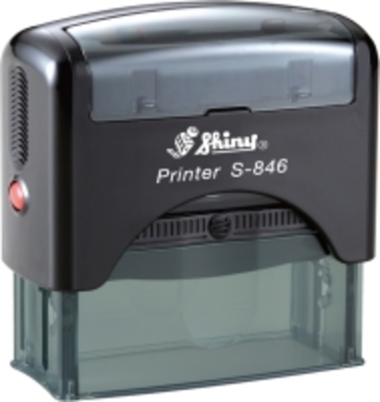 Shiny 846 self inking stamp with 65 x 27mm die plate ($46.00)
