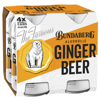 BUNDABERG and GINGER BEER 4 PACK x 375ML CANS - Image 1