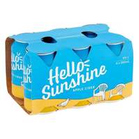 HELLO SUNSHINE CIDER 6 PACK x 330ML CANS  - Image 1