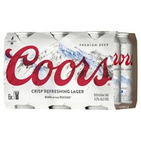 COORS  6 PACK CANS 355ml - Image 1