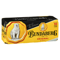 BUNDABERG ORIGINAL and COLA 10 PACK 375ML CANS - Image 1