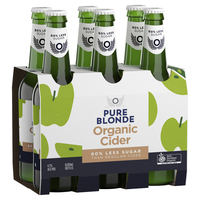 PURE BLONDE ORGANIC CIDER 6 PACK 355ML STUBBIES - Image 1