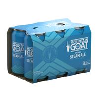 MOUNTAIN GOAT ORGANIC STEAM ALE 4.5% 6 PACK x CANS 375ML - Image 1