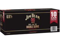 JIM BEAM DOUBLE SERVE BLACK 10 PACKS 375ML CANS - Image 1