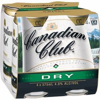 CANADIAN CLUB and DRY 4 X 375ML CANS - Image 1