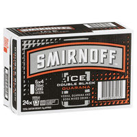 SMIRNOFF DOUBLE BLACK ICE GUARANA 24 x 250ml CANS - Image 1