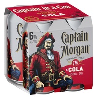 CAPTAIN MORGAN SPICED 6% and COLA 4 x 375ML CANS - Image 1