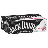 JACK DANIE'LS and COLA NO SUGAR 24 x 375ML CANS  - Image 1