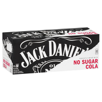 JACK DANIEL'S and COLA NO SUGAR 10 PACK CANS 375ML - Image 1