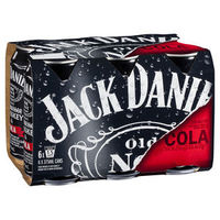 JACK DANIEL'S and COLA 6 x 375ML CANS  - Image 1