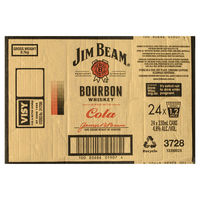 JIM BEAM and COLA 24 x 330ML STUBBIES  - Image 1
