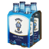 BOMBAY GIN and TONIC 5.4% 4 x 275ML STUBBIES - Image 1