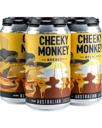 CHEEKY MONKEY AUSTRALIAN LAGER 4.6% 4 PACK x 375ML TINNIES - Image 1