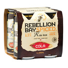 more on REBELLION BAY SPICED RUM 6% COLA 4 x 75ML CANS