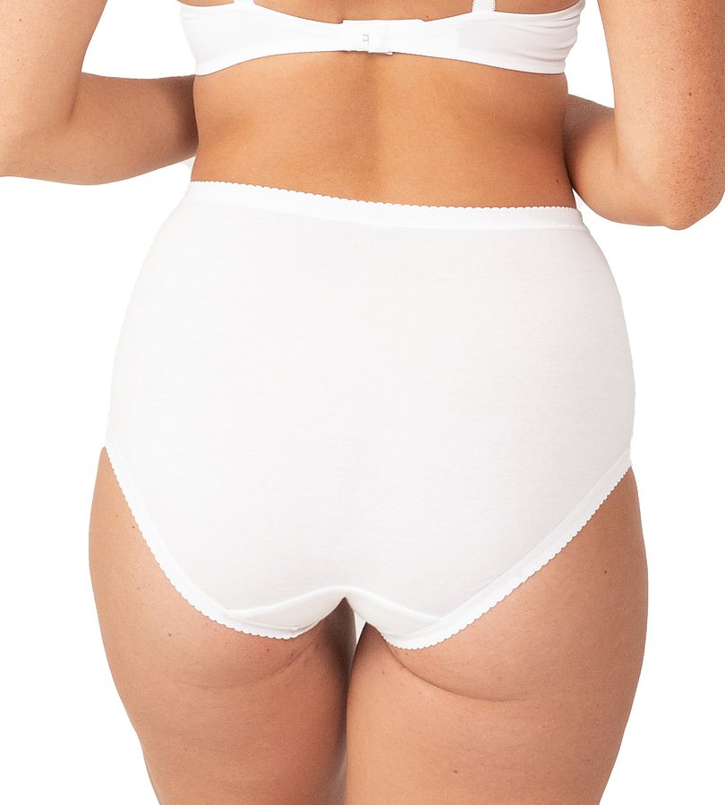 Cotton and Lace Full Brief - White - Image 3