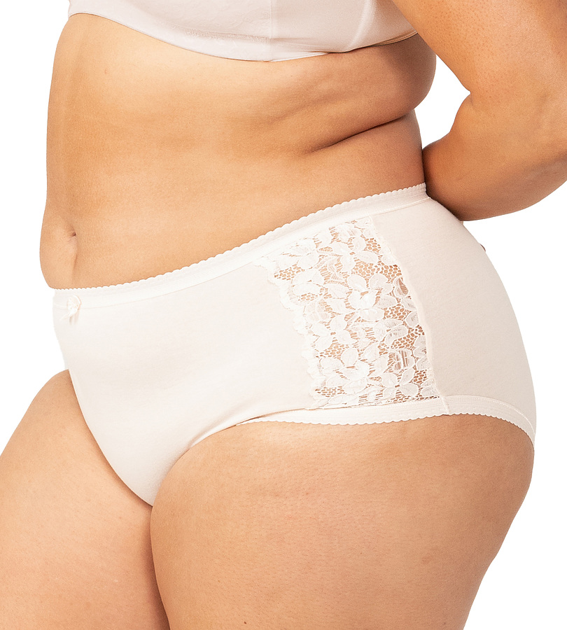Cotton and Lace Full Brief - Body Beige - Image 7