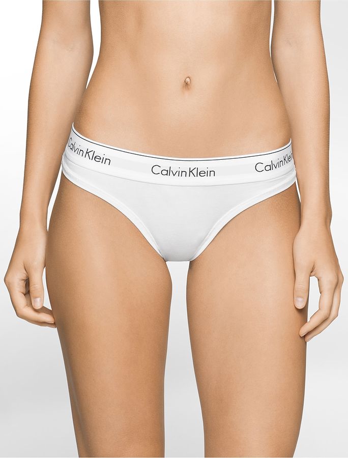 Calvin Klein Modern Cotton Thong - Grey Heather - Curvy Bras
