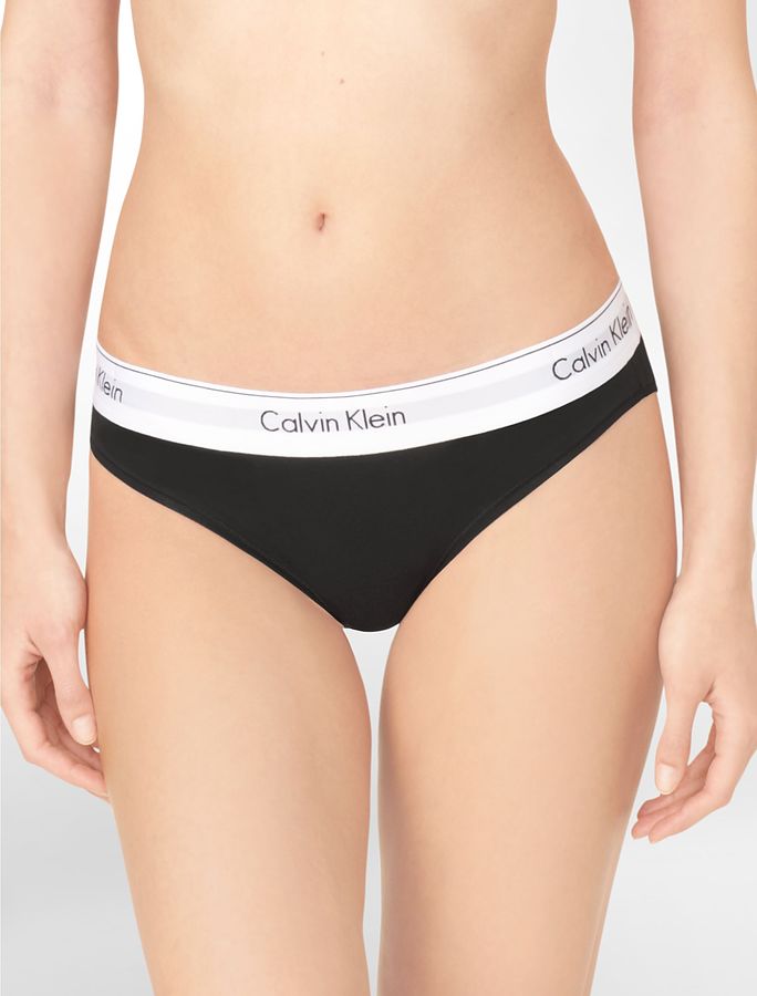 Modern Cotton Bikini - Black - Image 1