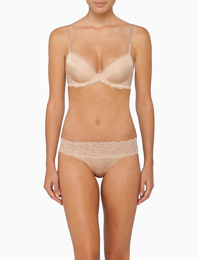 Calvin Klein Seductive Comfort Lace Demi Bra - Nude