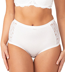 Cotton and Lace Full Brief + White