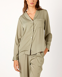 Recycled Poly Satin Long Sleeve Loungewear + Pistachio