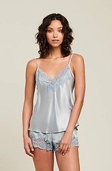 Silk Lace Camisole and Short Set + Pearl Blue