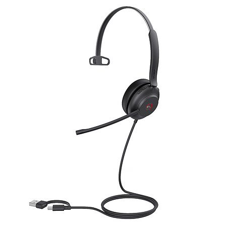 Yealink UH37 Mono Teams USB-C Headset with USB-A Adaptor