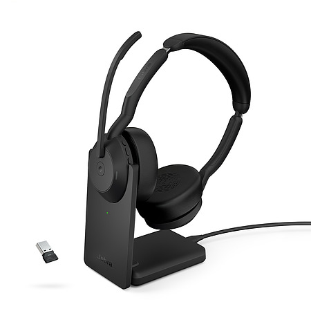 Jabra Evolve2 55 MS Stereo Bluetooth Headset with Stand