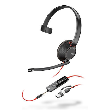 Poly Blackwire 5210 USB-C Headset with USB-A Adapter