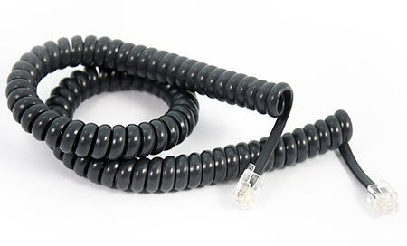 Black Telephone Curly Cord