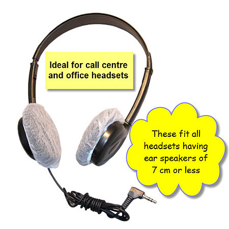 100 Small Disposable White Headset Covers