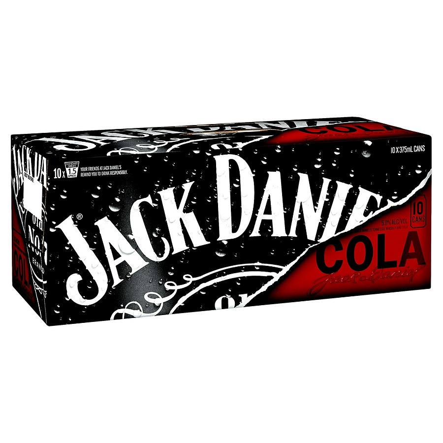 Jack Daniel's Whiskey And Cola 5 Can 10 Pack Ready To Drink Premix