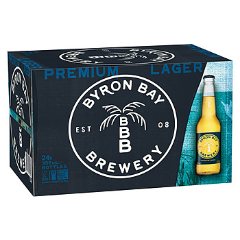 BYRON BAY BREWERY PREMIUM LAGER STUBBIES