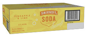 SMIRNOFF SODA PINAPPLE AND LIME 3.5% 330ML 24PK CANS