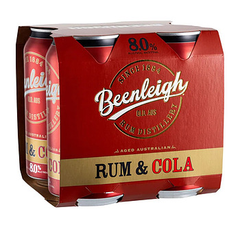 BEENLEIGH RUM AND COLA 8% 375ML CANS 24PK