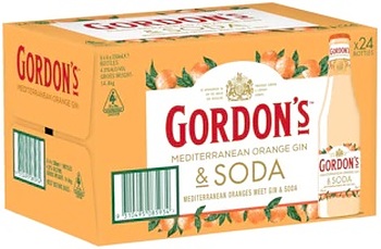 GORDONS MEDITERRANEAN ORANGE GIN AND SODA STUBBIES