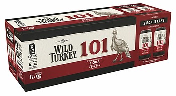 WILD TURKEY 101 AND COLA CANS 12PK