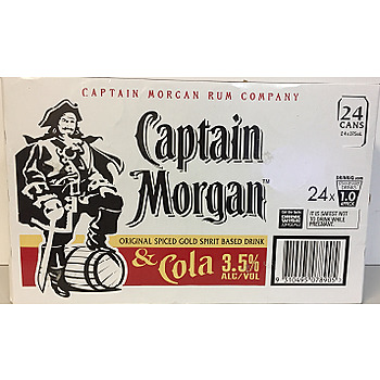 CAPTAIN MORGAN 3.5% AND COLA 375ML CANS