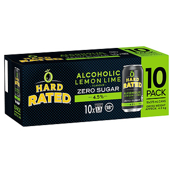 HARD RATED ZERO LEMON LIME CAN 10PK