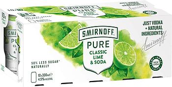 SMIRNOFF PURE LIME CAN 10PK