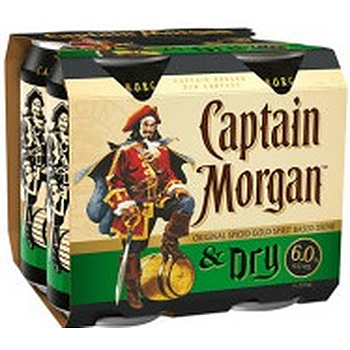 CAPTAIN MORGAN 6% AND DRY CAN