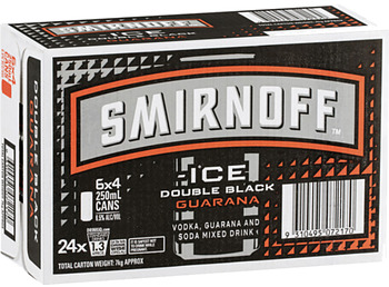 SMIRNOFF ICE BLACK AND GUARANA 250ML CANS