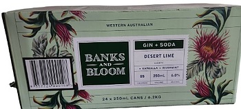 BANKS AND BLOOM GIN SODA  DESERT LIME 250ML CANS 24PK